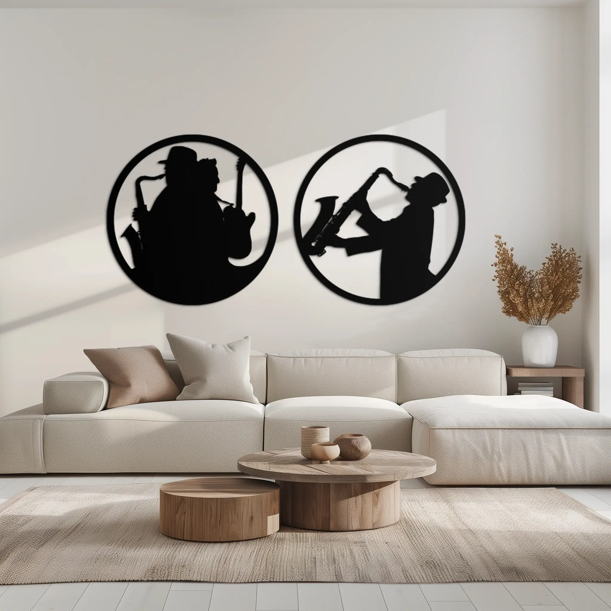 Jazz Musician Metal Wall Art - Set of 2 Steel Wall Decor Pieces - KAF038 by Enova Art