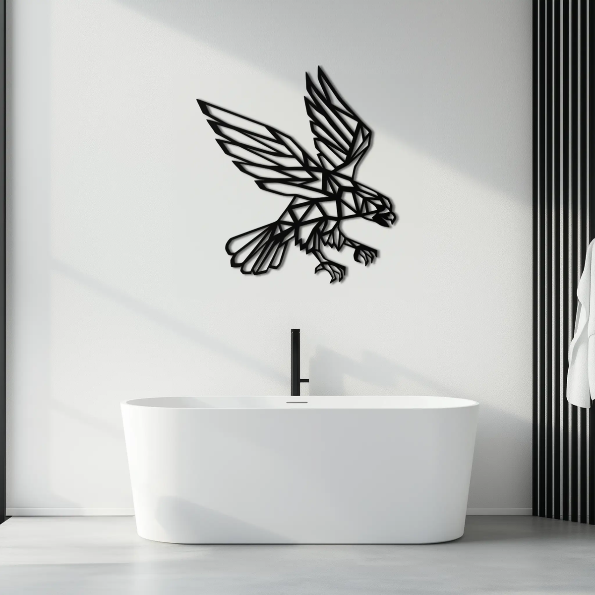 Geometric Eagle Metal Wall Art - Modern Steel Wall Decor - KAF042 by Enova Art