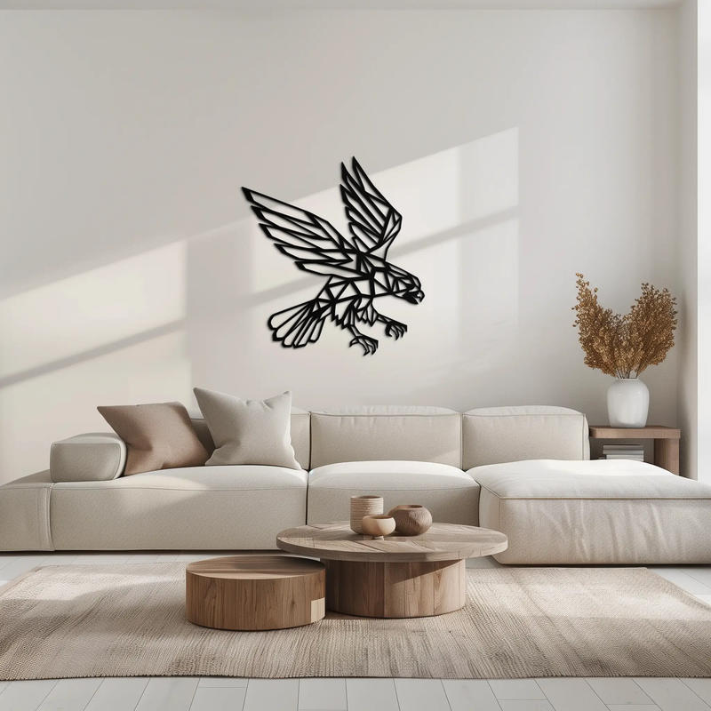 Geometric Eagle Metal Wall Art - Modern Steel Wall Decor - KAF042 by Enova Art