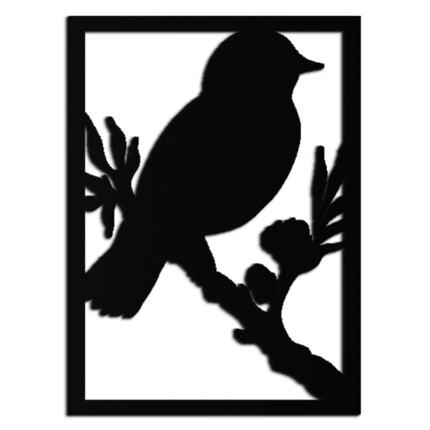 Bird on Branch Metal Wall Art - Modern Steel Decor for Home & Office - KAF043 by Enova Art