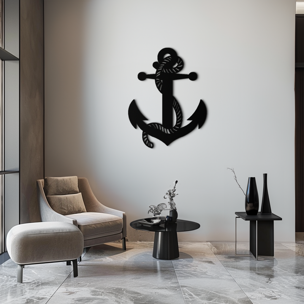 Nautical Anchor Metal Wall Art - Steel Wall Decor for Home and Office - KAF044 by Enova Art