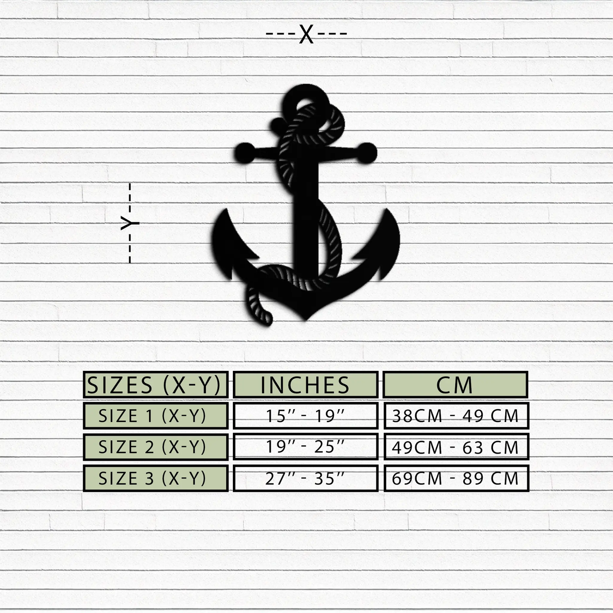 Nautical Anchor Metal Wall Art - Steel Wall Decor for Home and Office - KAF044 by Enova Art