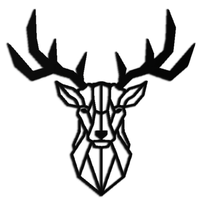 Geometric Deer Head Metal Wall Art - Modern Steel Decor - KAF048 by Enova Art