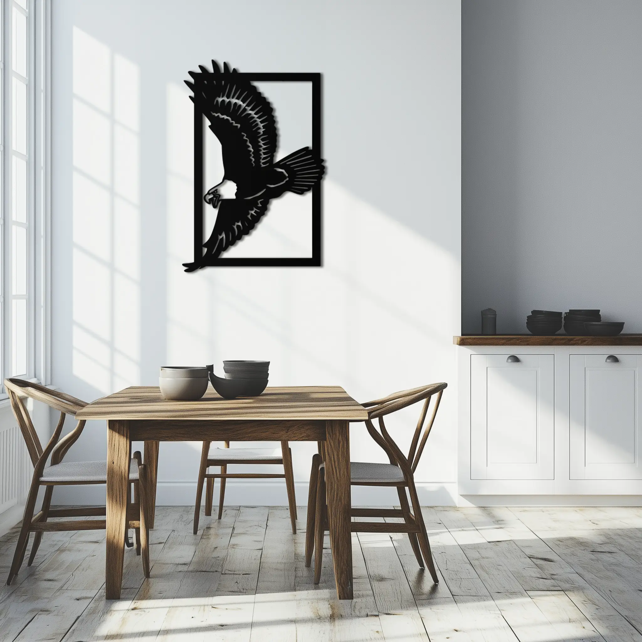 Majestic Eagle Metal Wall Art - Steel Wall Decor for Home and Office - KAF055 by Enova Art