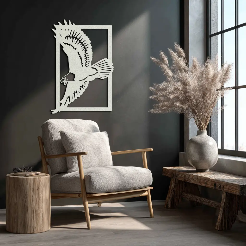 Majestic Eagle Metal Wall Art - Steel Wall Decor for Home and Office - KAF055 by Enova Art