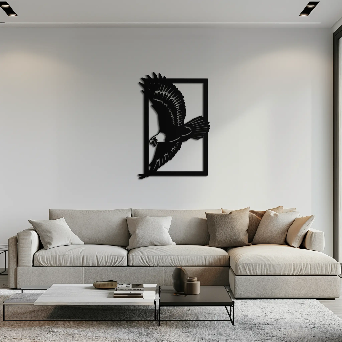 Majestic Eagle Metal Wall Art - Steel Wall Decor for Home and Office - KAF055 by Enova Art