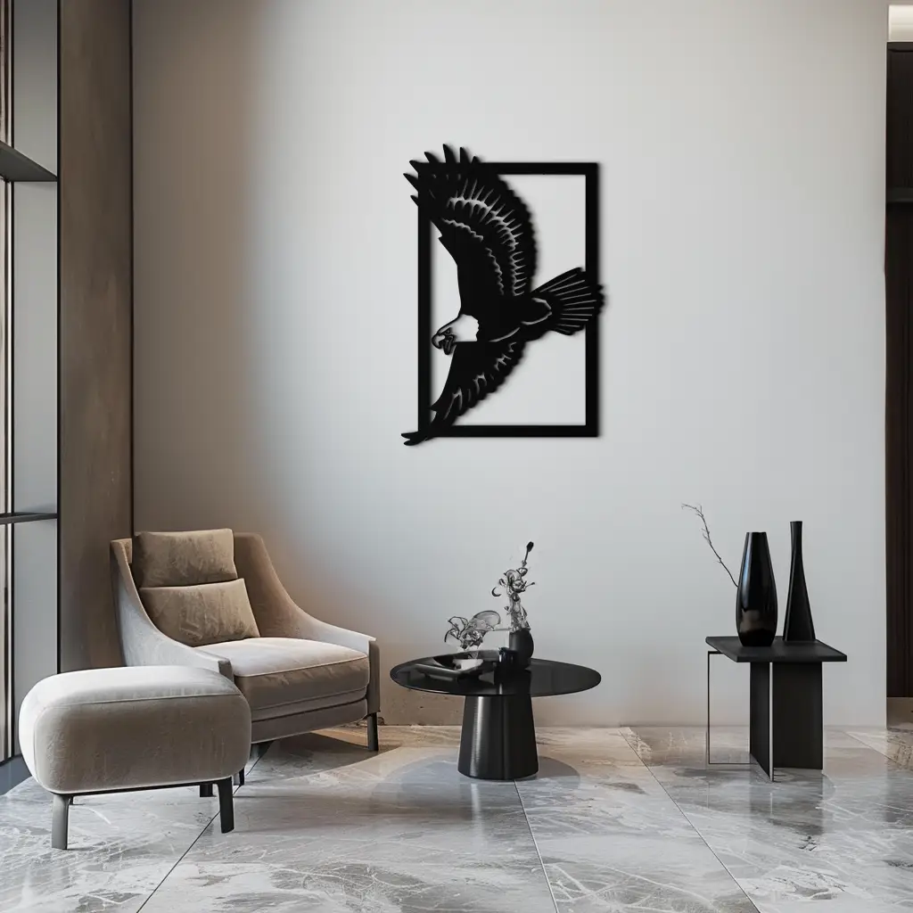 Majestic Eagle Metal Wall Art - Steel Wall Decor for Home and Office - KAF055 by Enova Art