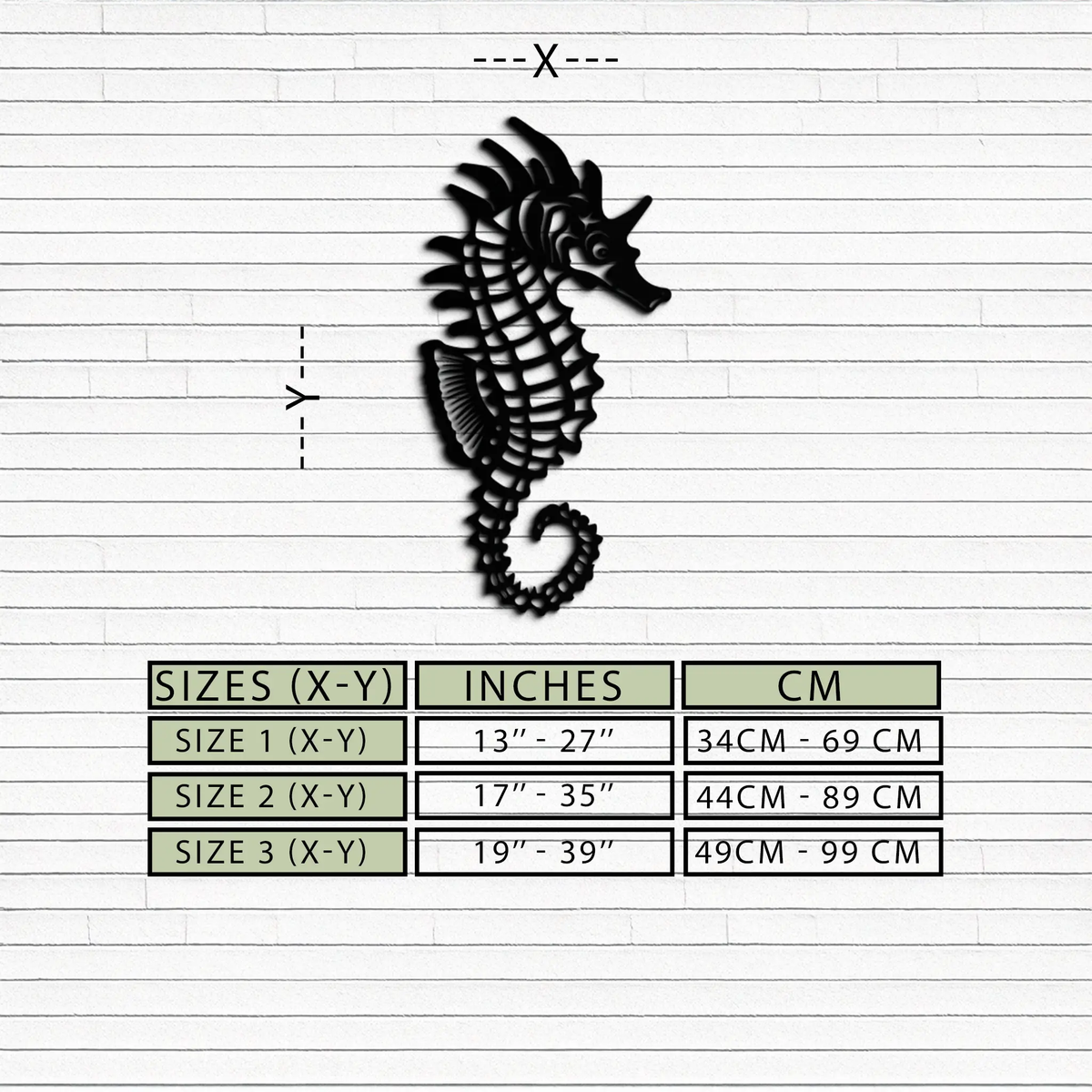 Elegant Seahorse Metal Wall Art - Ocean-Inspired Minimalist Decor - KAF057 by Enova Art
