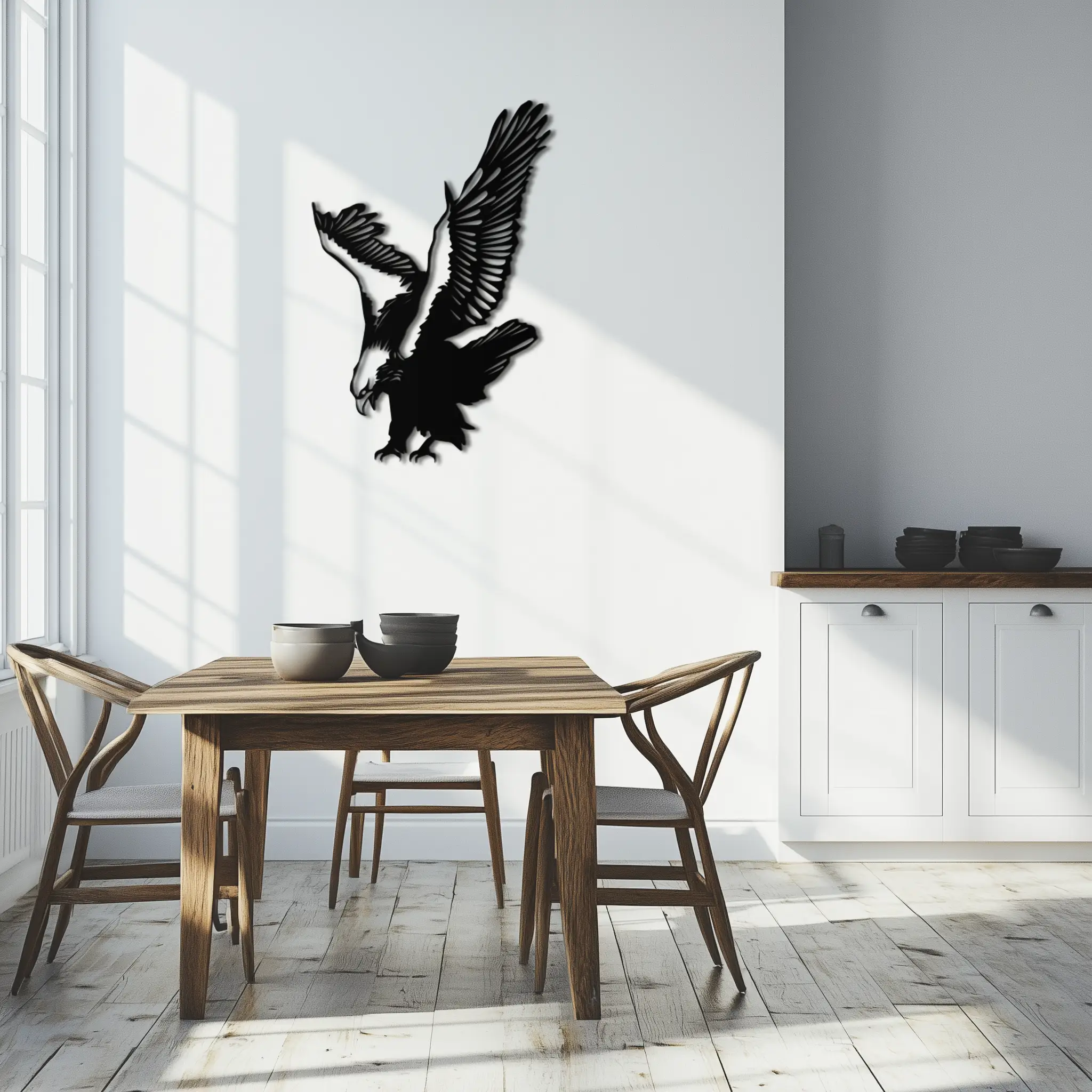 Majestic Eagle Metal Wall Art - Powerful Steel Bird Silhouette - KAF059 by Enova Art