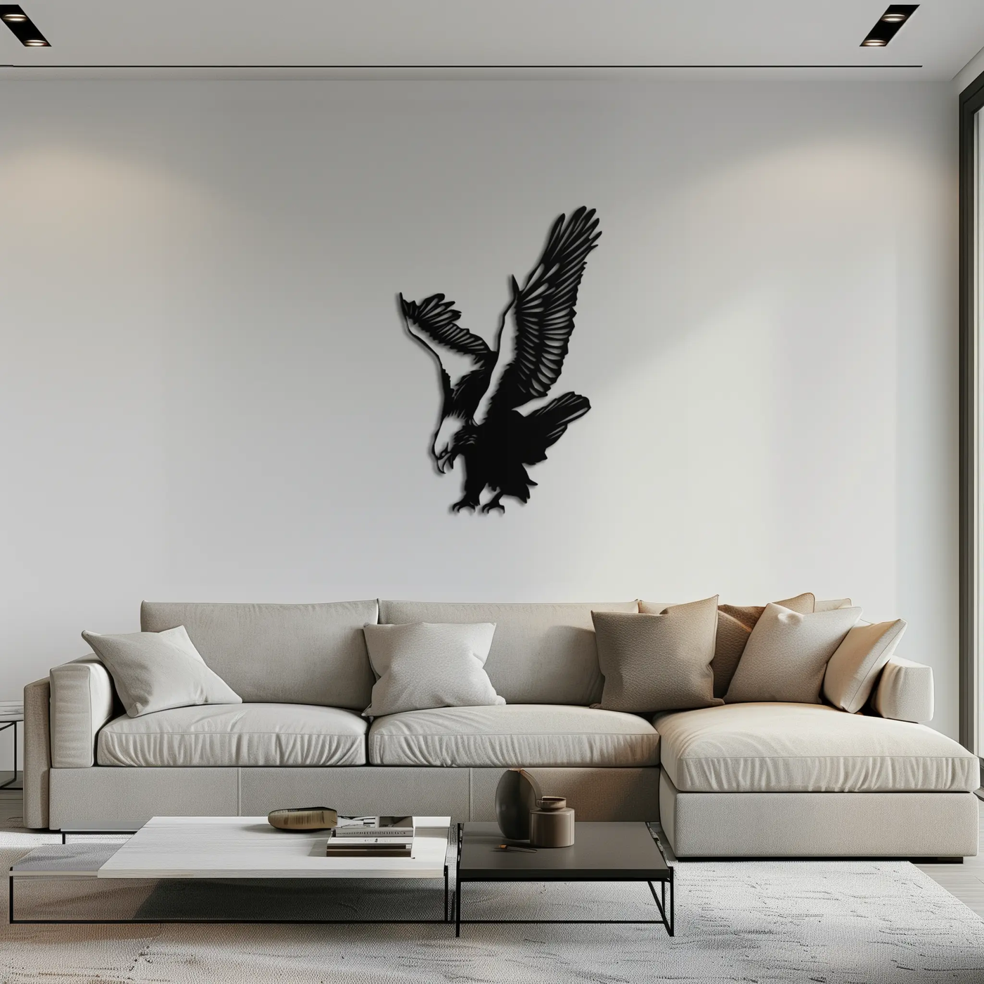 Majestic Eagle Metal Wall Art - Powerful Steel Bird Silhouette - KAF059 by Enova Art