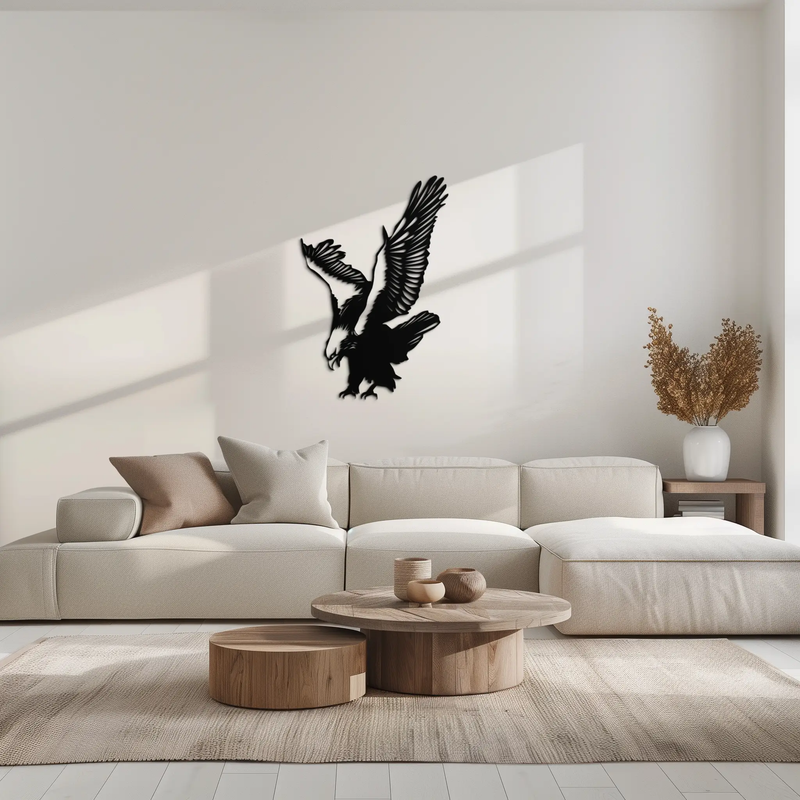 Majestic Eagle Metal Wall Art - Powerful Steel Bird Silhouette - KAF059 by Enova Art