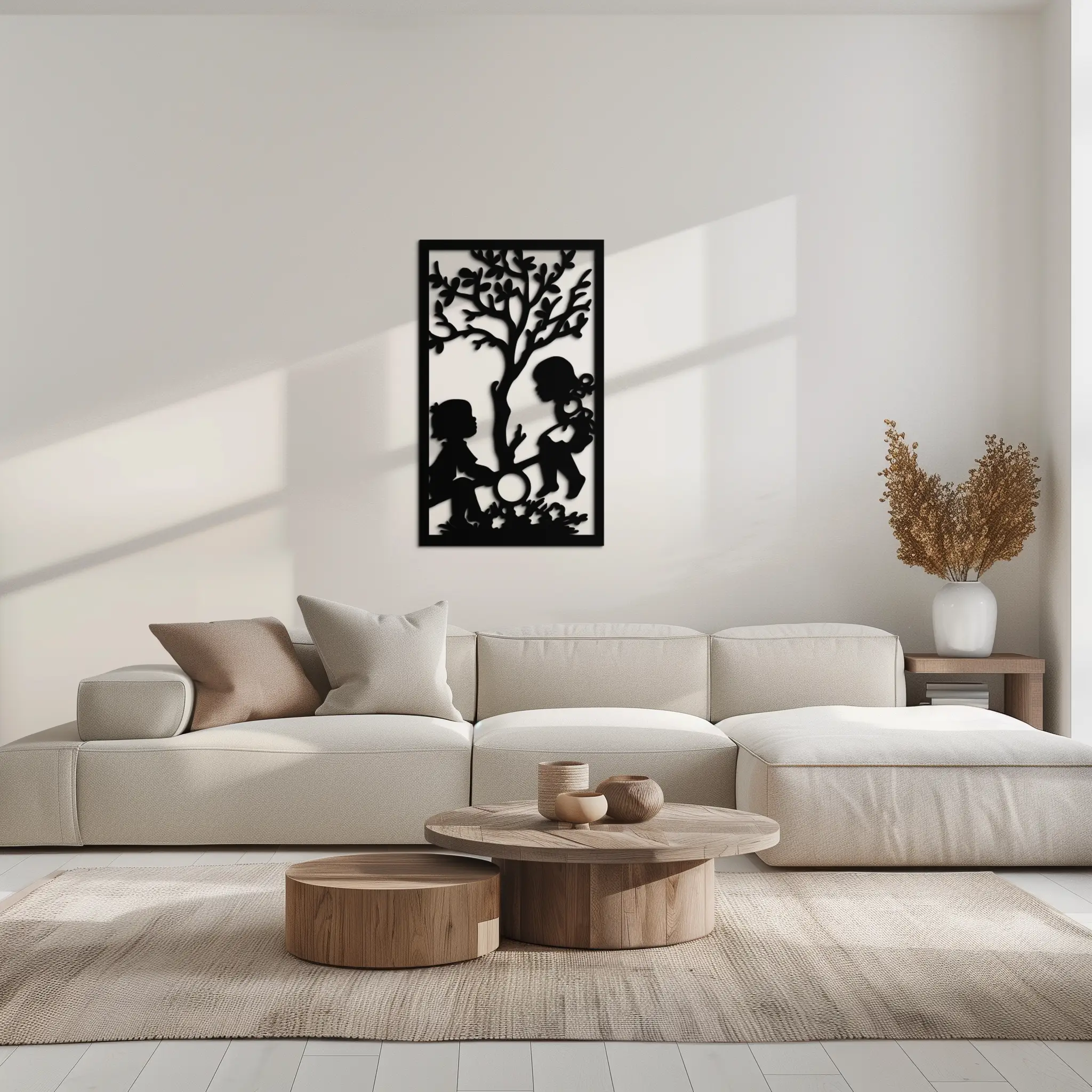 Playful Childhood Metal Wall Art - Nostalgic Minimalist Steel Decor - KAF060 by Enova Art