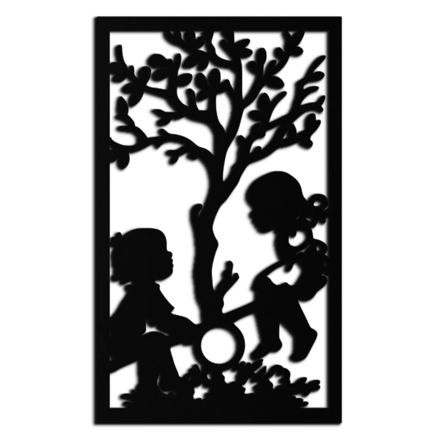 Playful Childhood Metal Wall Art - Nostalgic Minimalist Steel Decor - KAF060 by Enova Art