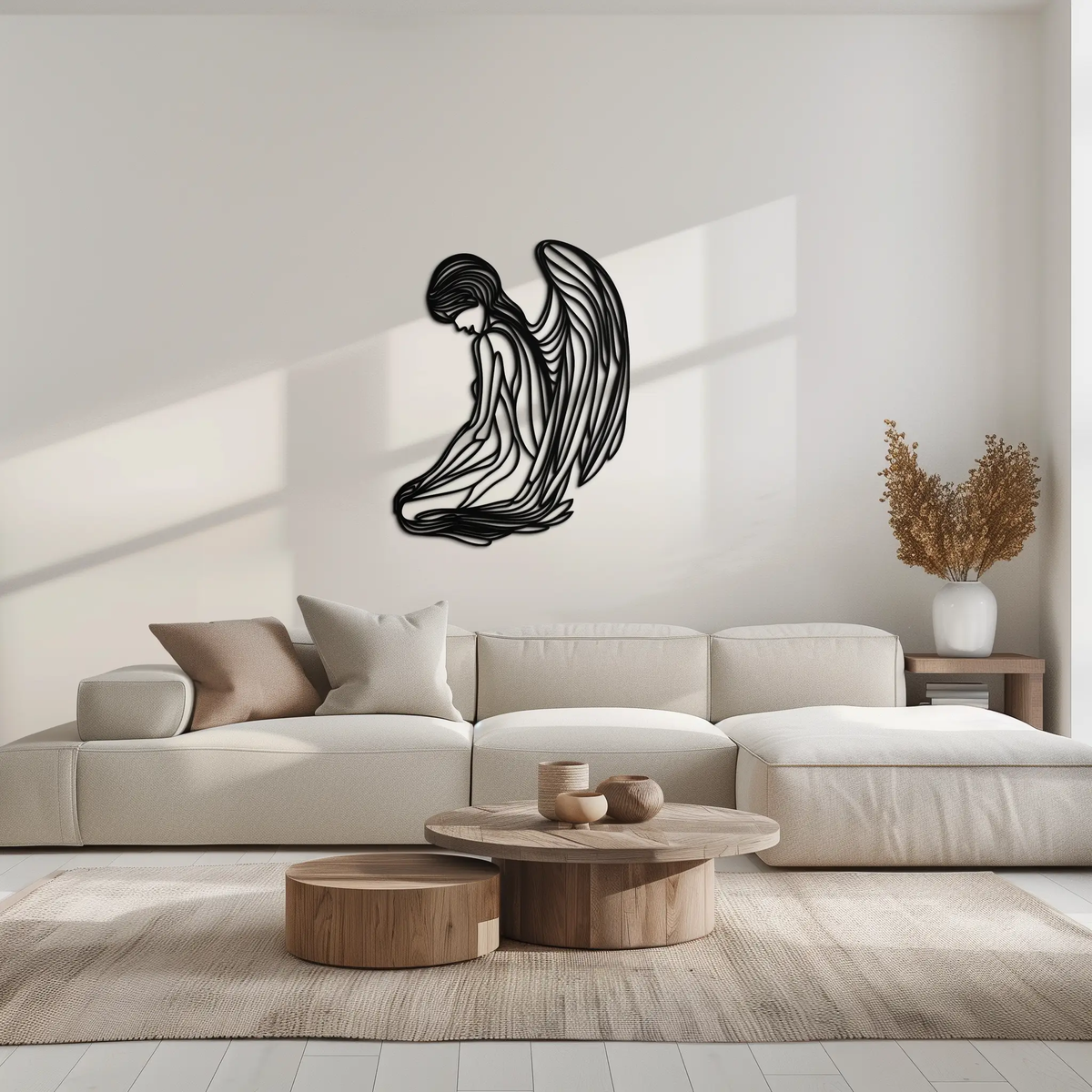 Ethereal Angel Metal Wall Art - Elegant and Serene Decorative Piece - KAF067 by Enova Art