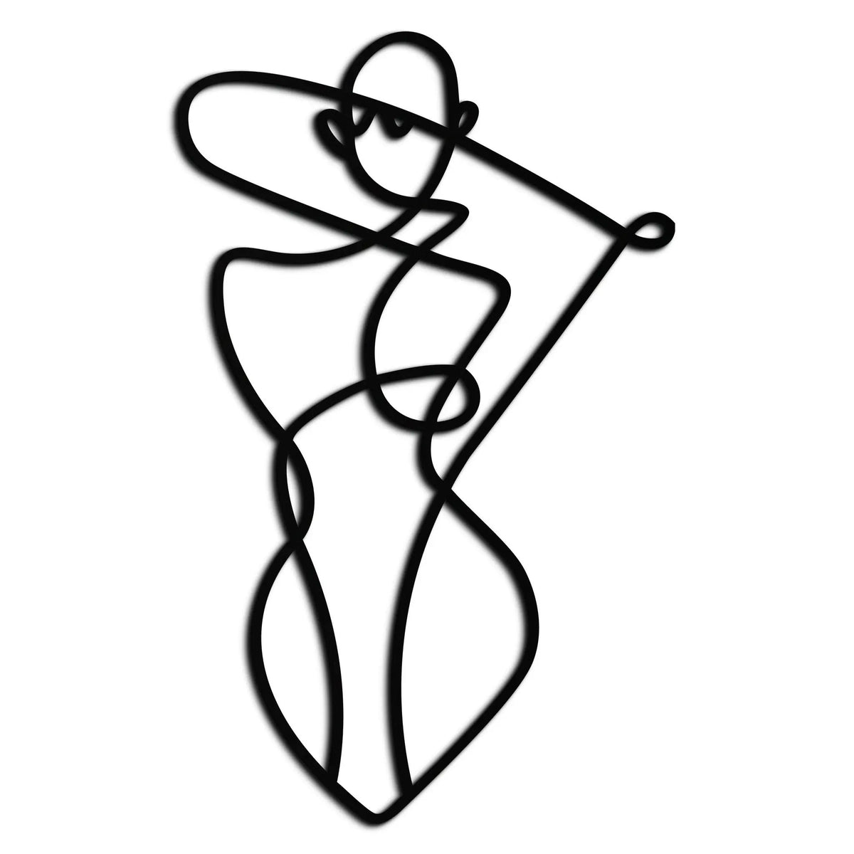Minimalist Abstract Female Form Metal Wall Art – Modern Line Art Sculpture - KAF069 by Enova Art