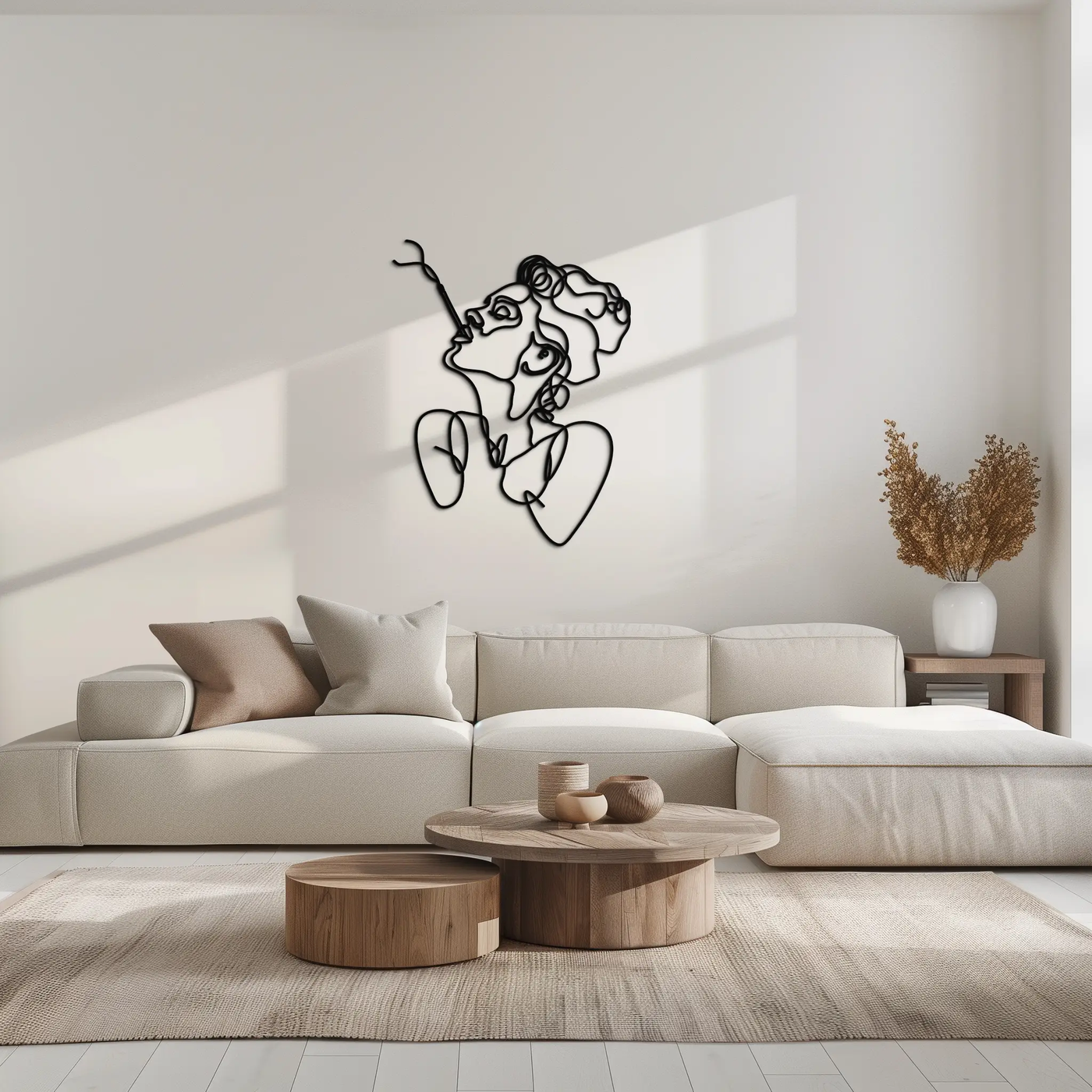 Abstract Feminine Line Art Metal Wall Decor - Minimalist Modern Design - KAF072 by Enova Art