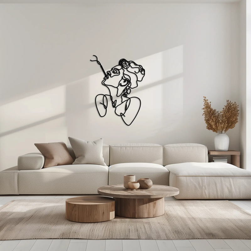 Abstract Feminine Line Art Metal Wall Decor - Minimalist Modern Design - KAF072 by Enova Art