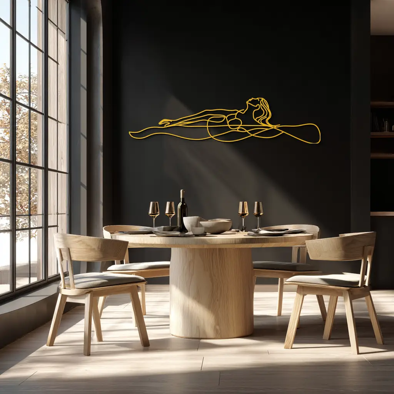 Reclining Woman Metal Wall Art - Minimalist Line Art Decor - KAF079 by Enova Art