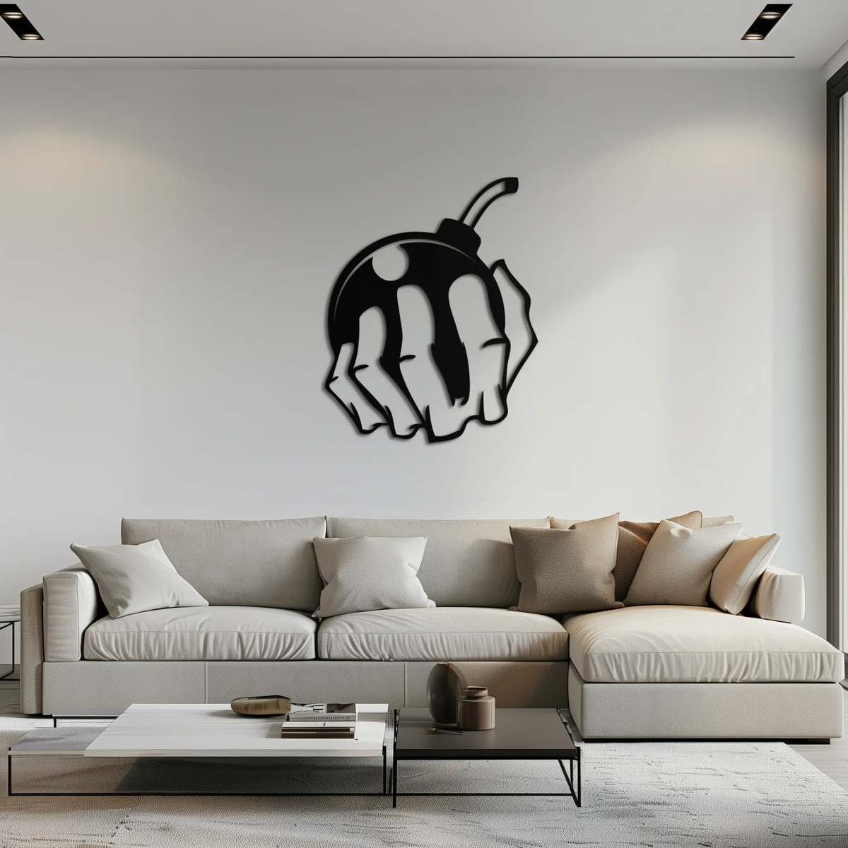 Bomb Hand Metal Wall Art - Edgy Modern Steel Decor - KAF085 by Enova Art