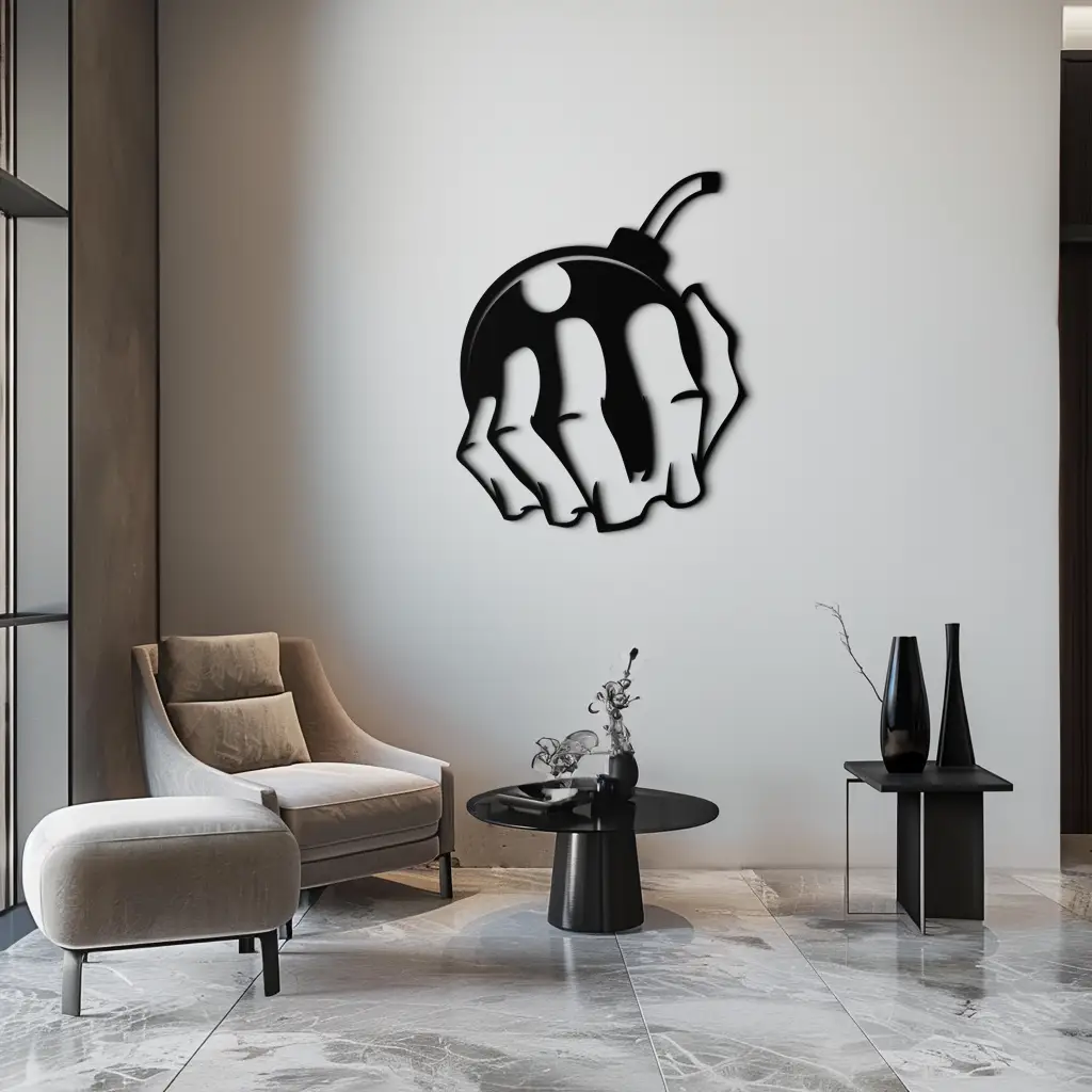 Bomb Hand Metal Wall Art - Edgy Modern Steel Decor - KAF085 by Enova Art