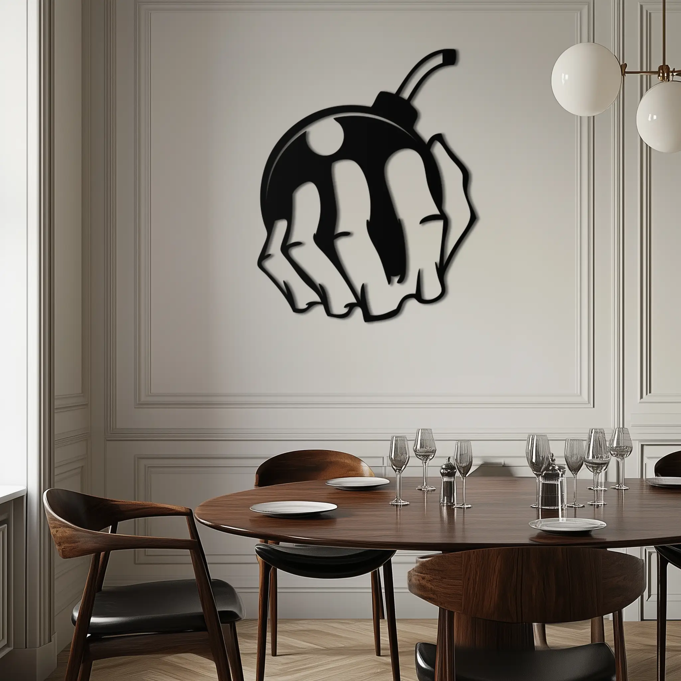 Bomb Hand Metal Wall Art - Edgy Modern Steel Decor - KAF085 by Enova Art