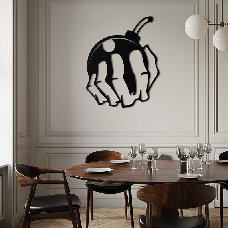 Bomb Hand Metal Wall Art - Edgy Modern Steel Decor - KAF085 by Enova Art