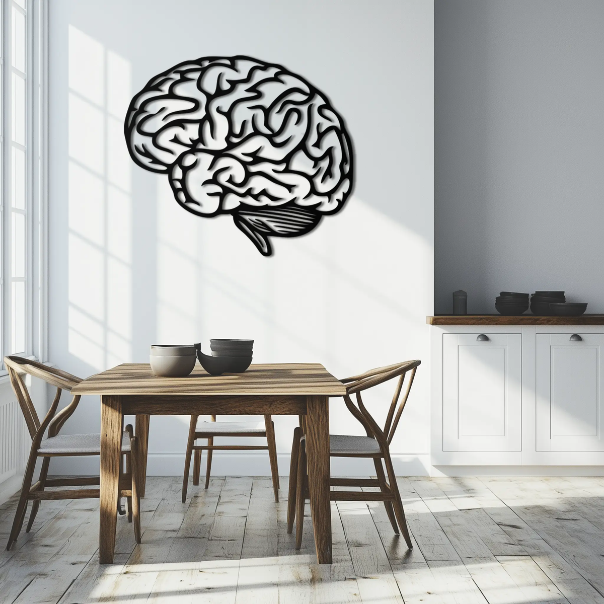Brain Metal Wall Art - Modern Abstract Steel Wall Decor - KAF086 by Enova Art