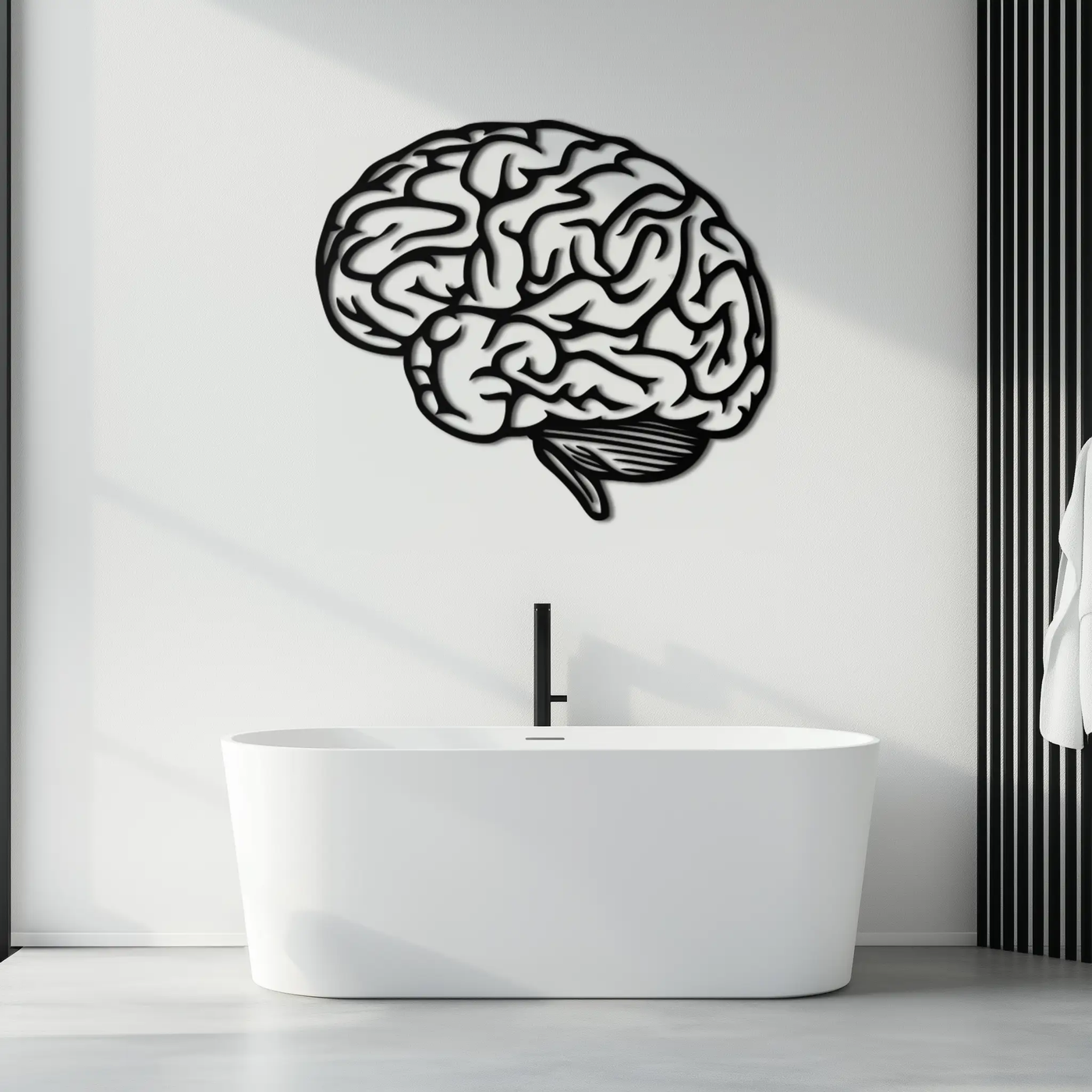 Brain Metal Wall Art - Modern Abstract Steel Wall Decor - KAF086 by Enova Art