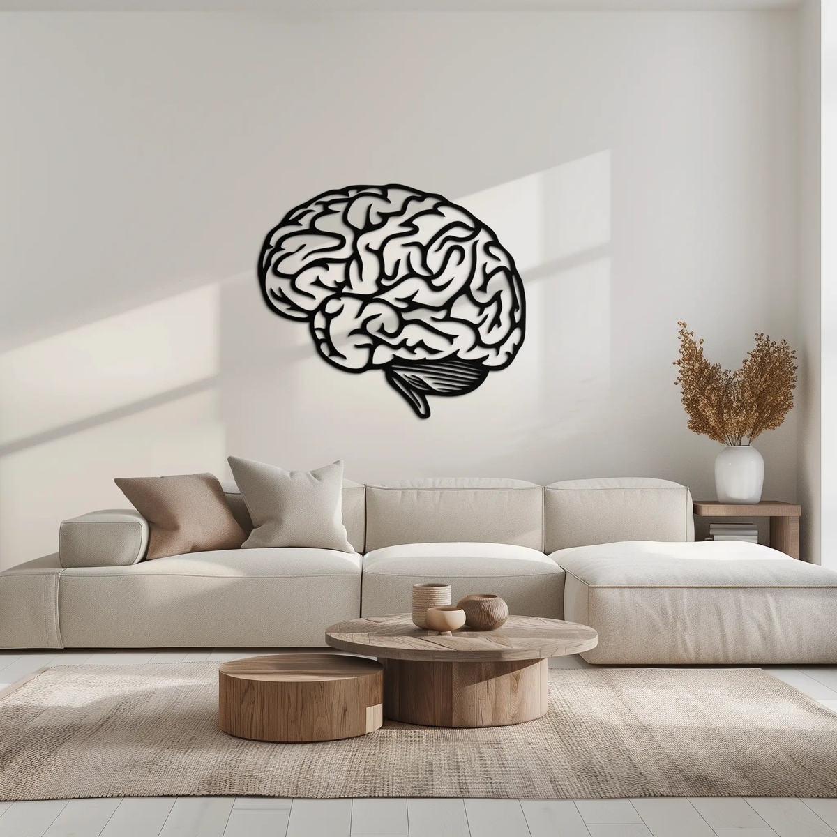 Brain Metal Wall Art - Modern Abstract Steel Wall Decor - KAF086 by Enova Art
