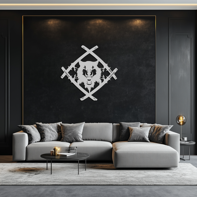 Samurai Wolf Metal Wall Art - Unique Warrior-Inspired Steel Decor - KAF087 by Enova Art