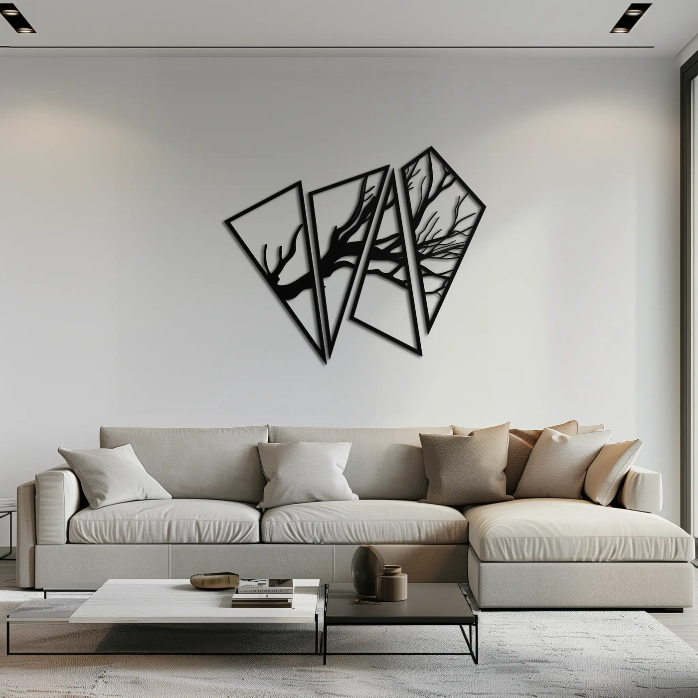 Abstract Tree Branch Metal Wall Art - Modern Geometric Steel Decor - KAF088 by Enova Art