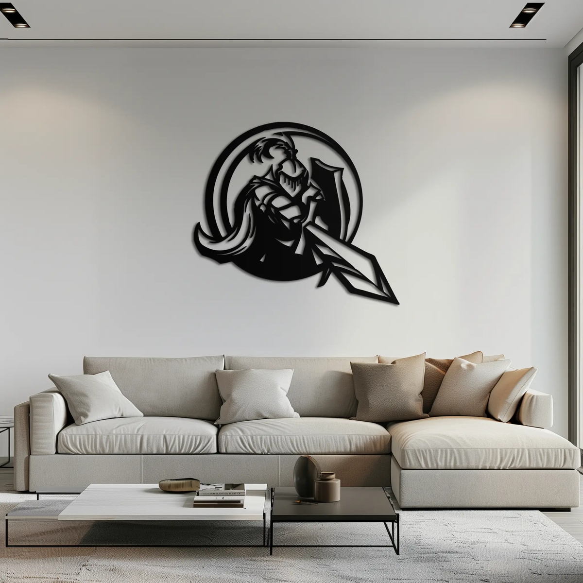 Knight Metal Wall Art - Medieval Warrior Wall Decor - KAF089 by Enova Art