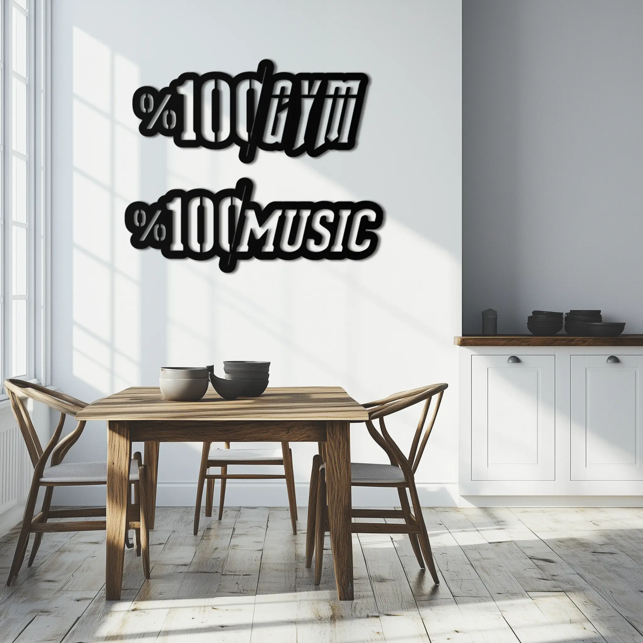 %100 Gym & Music Metal Wall Art - Fitness & Music Enthusiast Decor - KAF091 by Enova Art