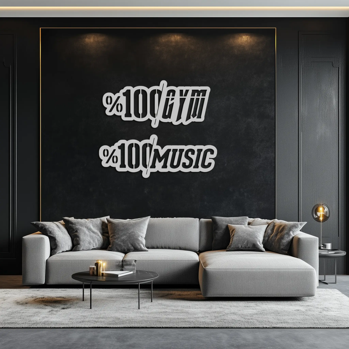 %100 Gym & Music Metal Wall Art - Fitness & Music Enthusiast Decor - KAF091 by Enova Art