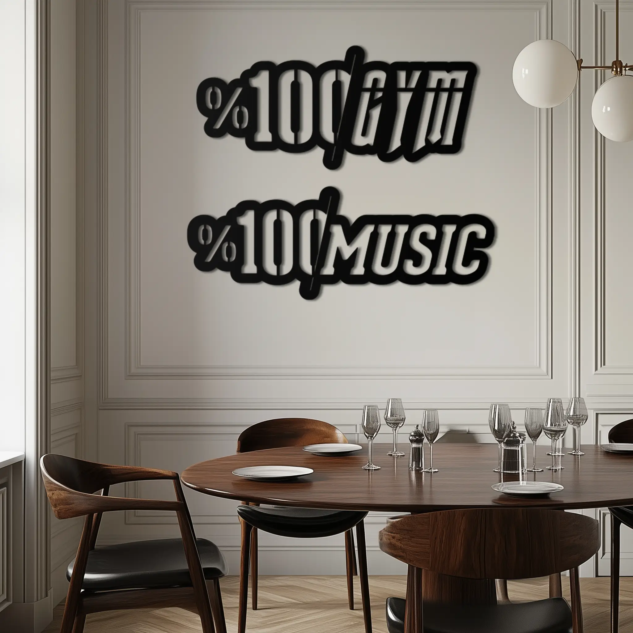 %100 Gym & Music Metal Wall Art - Fitness & Music Enthusiast Decor - KAF091 by Enova Art