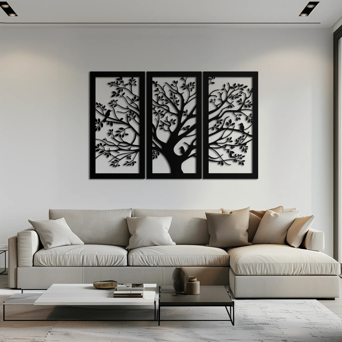 Tree of Life Metal Wall Art - 3-Piece Nature-Inspired Steel Decor - KAF093 by Enova Art