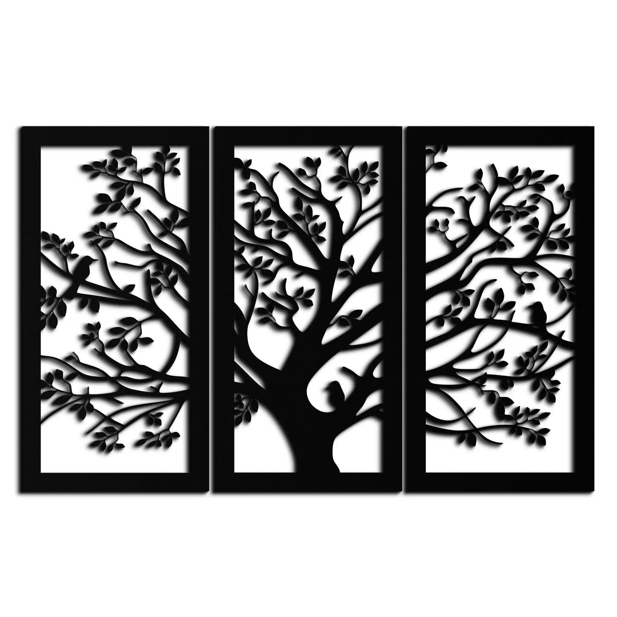Tree of Life Metal Wall Art - 3-Piece Nature-Inspired Steel Decor - KAF093 by Enova Art
