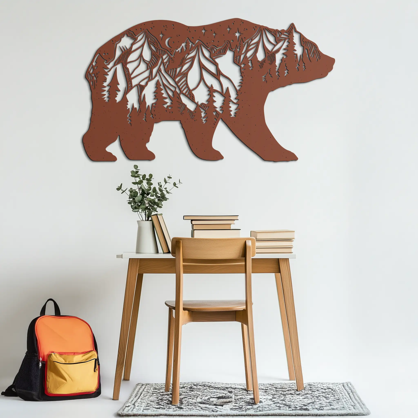 Mountain Bear Metal Wall Art - Nature-Inspired Wildlife Decor - KAF094 by Enova Art