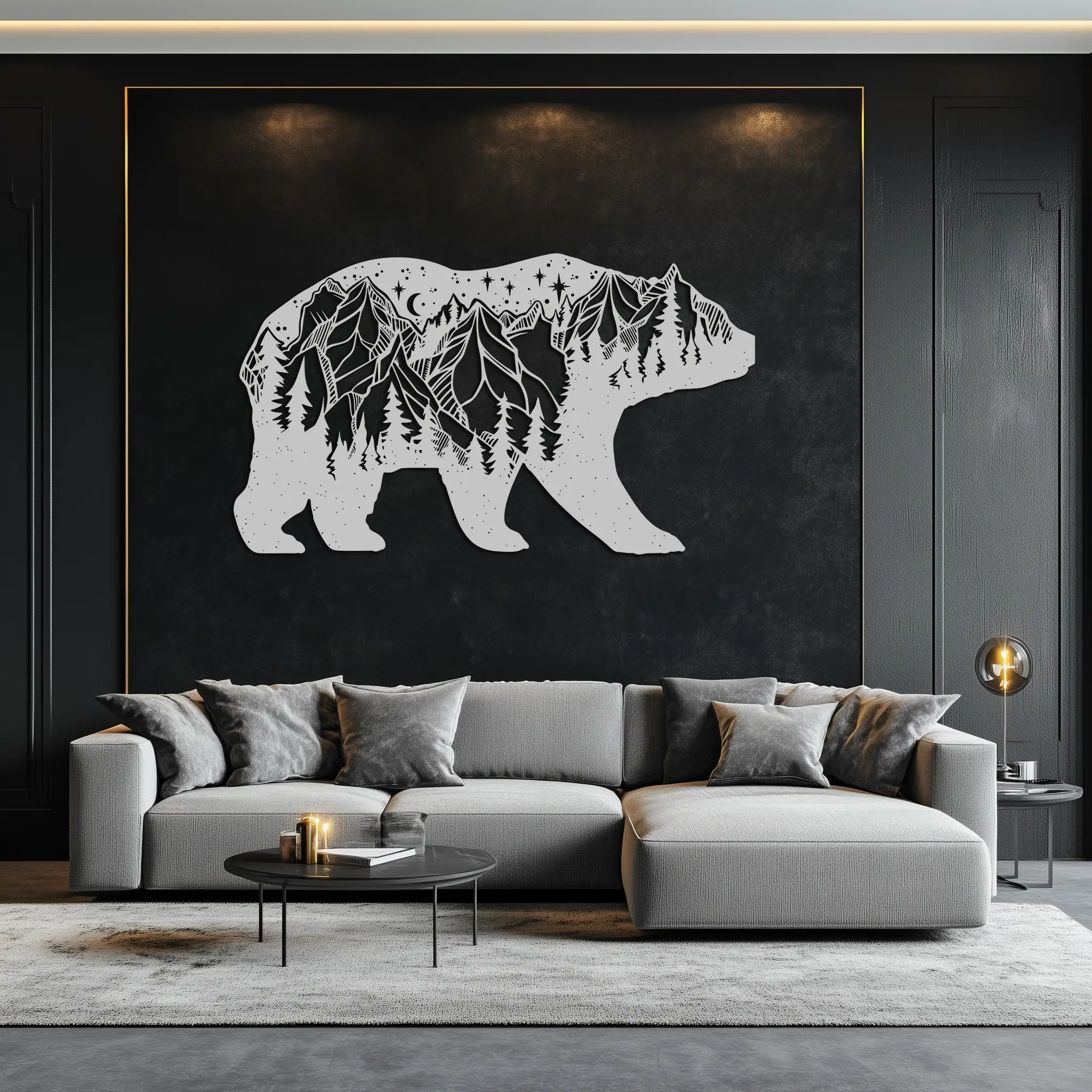 Mountain Bear Metal Wall Art - Nature-Inspired Wildlife Decor - KAF094 by Enova Art