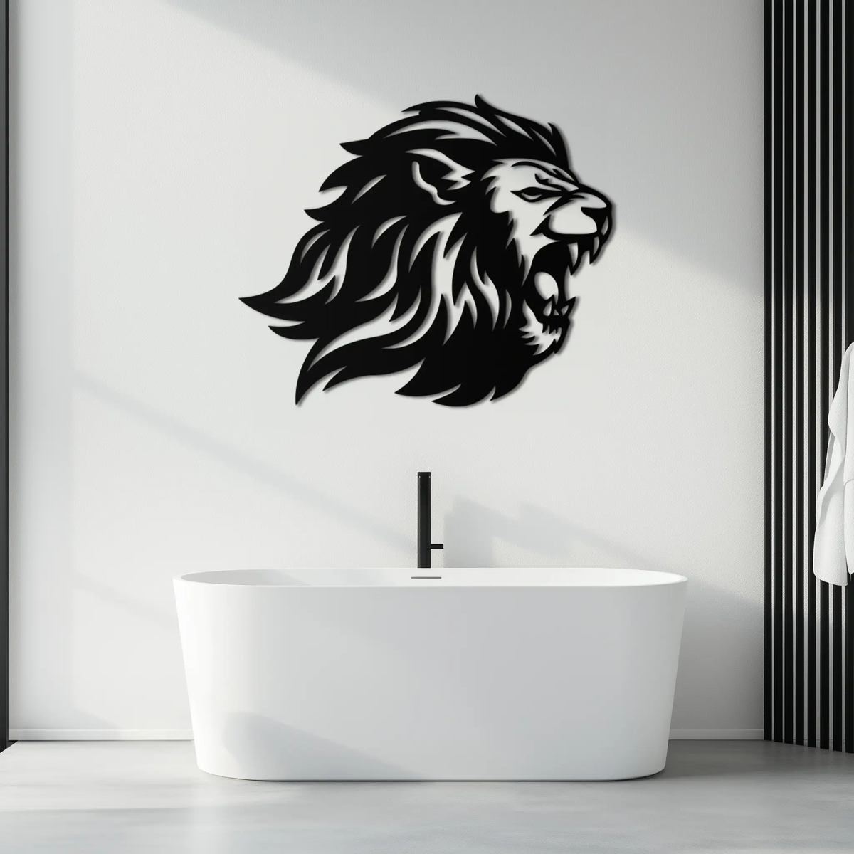 Roaring Lion Metal Wall Art - Fierce Jungle King Steel Decor - KAF095 by Enova Art