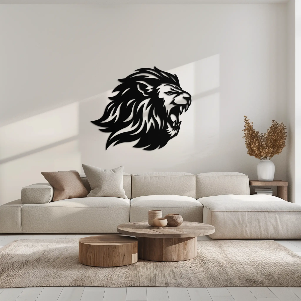 Roaring Lion Metal Wall Art - Fierce Jungle King Steel Decor - KAF095 by Enova Art