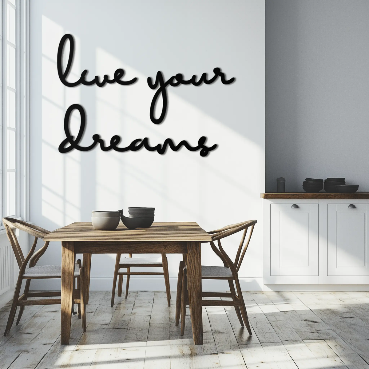 Live Your Dreams Metal Wall Art - Inspirational Script Wall Decor - KAF096 by Enova Art