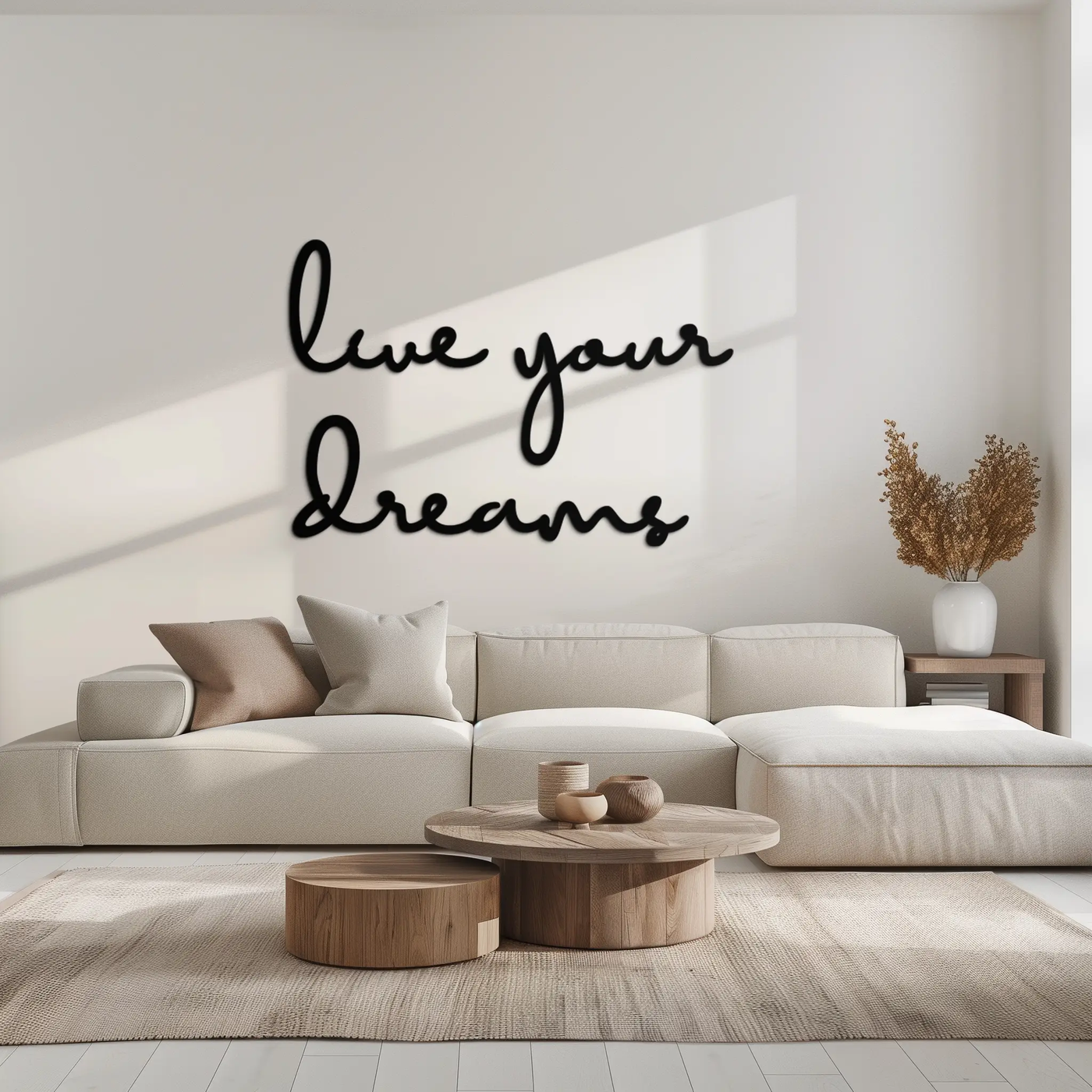 Live Your Dreams Metal Wall Art - Inspirational Script Wall Decor - KAF096 by Enova Art