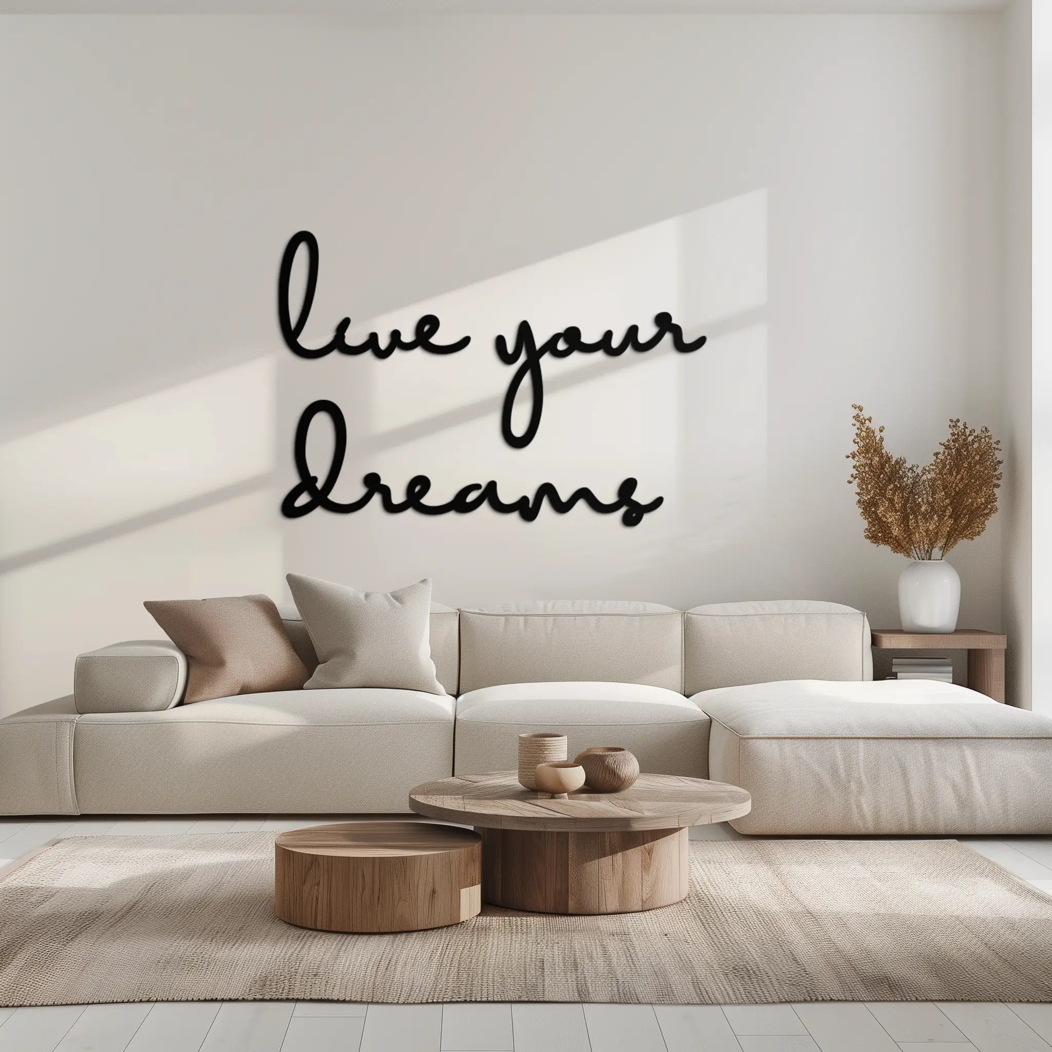 Live Your Dreams Metal Wall Art - Inspirational Script Wall Decor - KAF096 by Enova Art