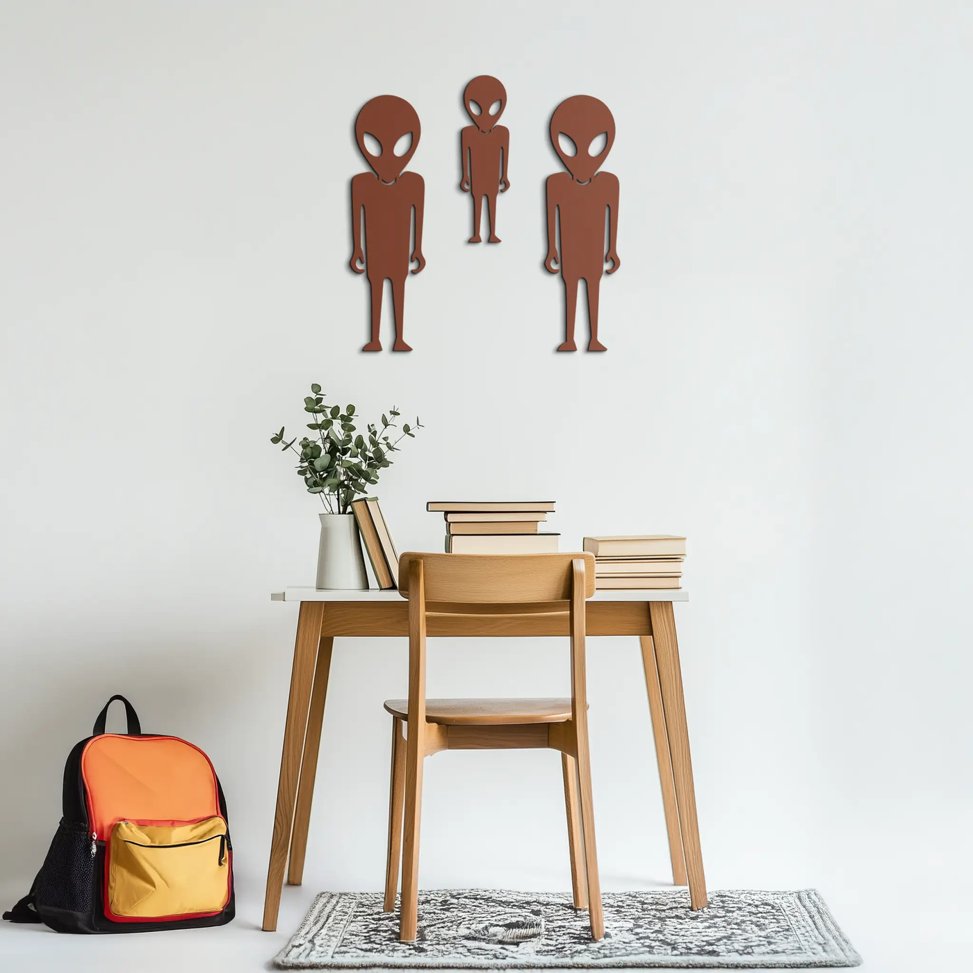Alien Trio Metal Wall Art - Futuristic Sci-Fi Themed Wall Decor - KAF097 by Enova Art