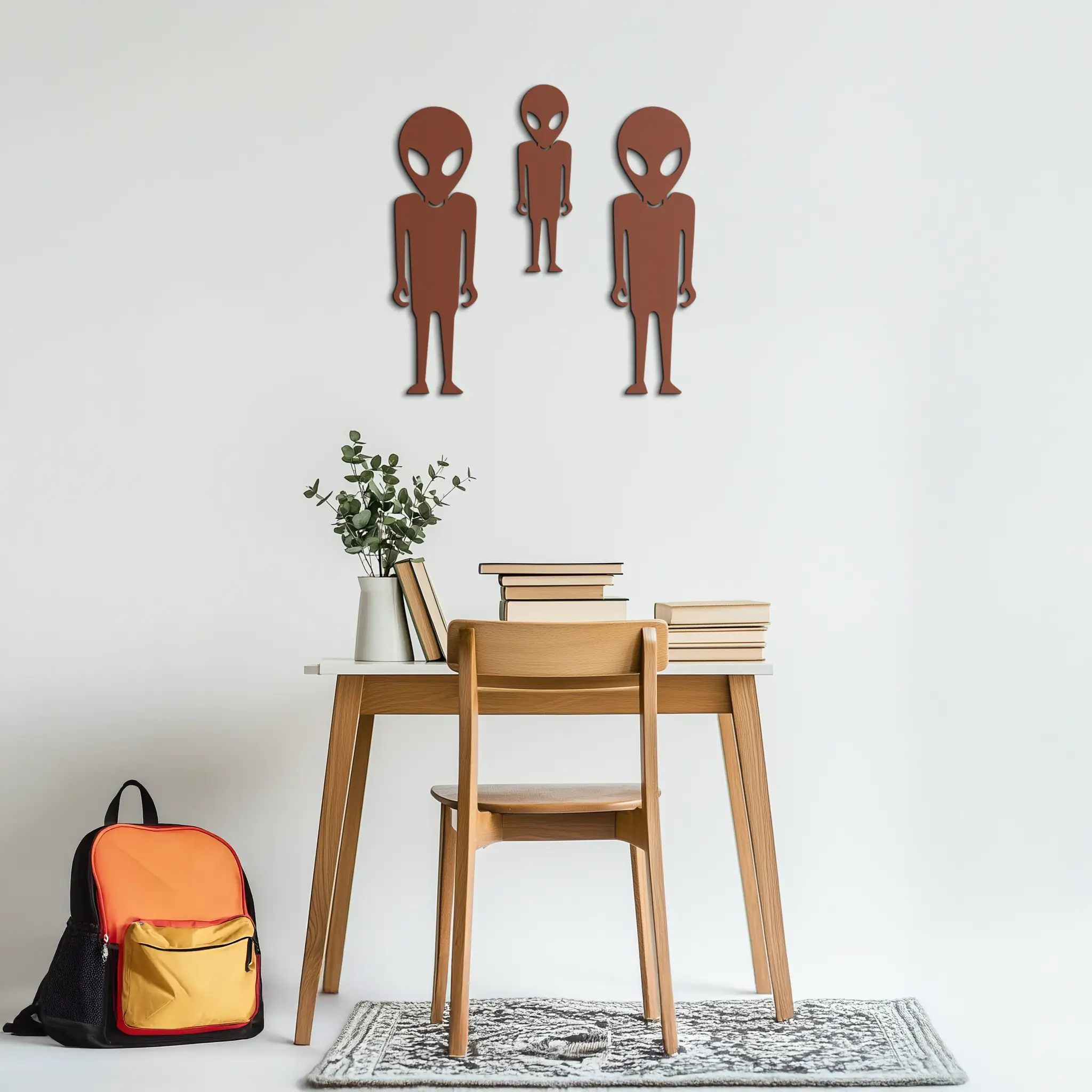 Alien Trio Metal Wall Art - Futuristic Sci-Fi Themed Wall Decor - KAF097 by Enova Art