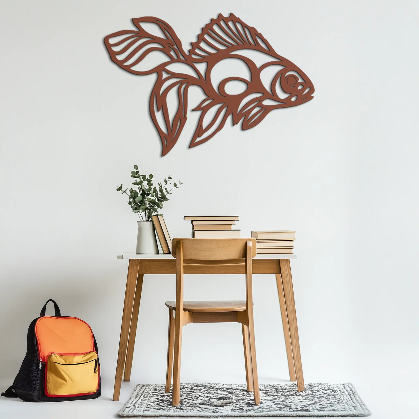 Abstract Fish Metal Wall Art - Modern Steel Wall Decor - KAF101 by Enova Art