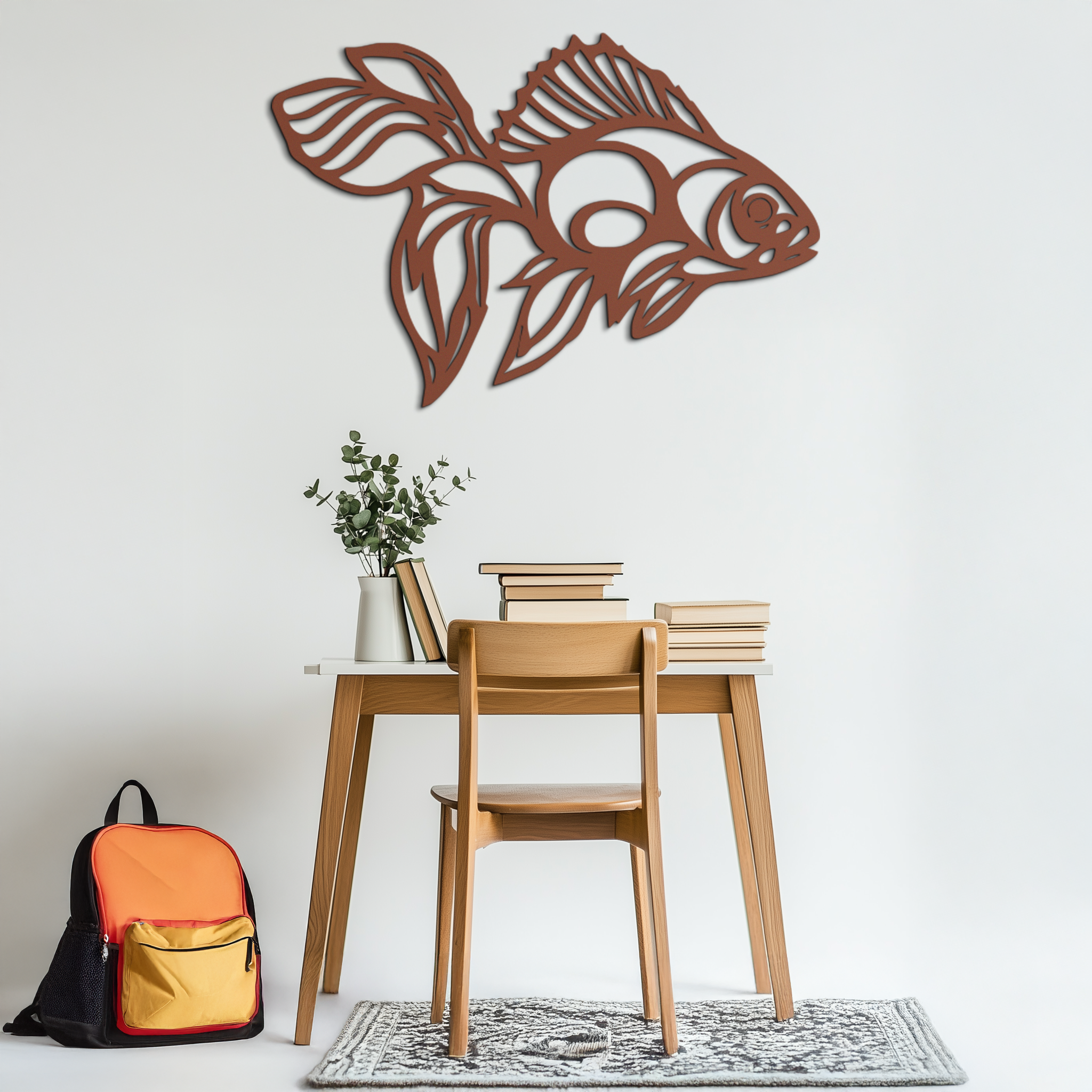 Abstract Fish Metal Wall Art - Modern Steel Wall Decor - KAF101 by Enova Art