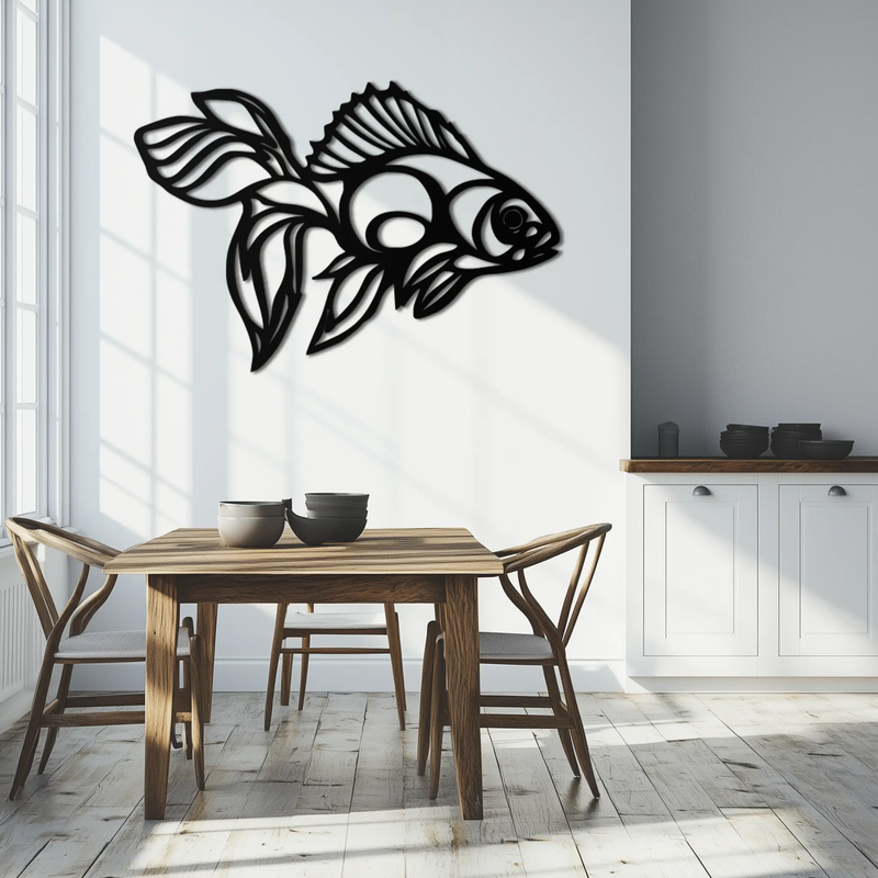 Abstract Fish Metal Wall Art - Modern Steel Wall Decor - KAF101 by Enova Art