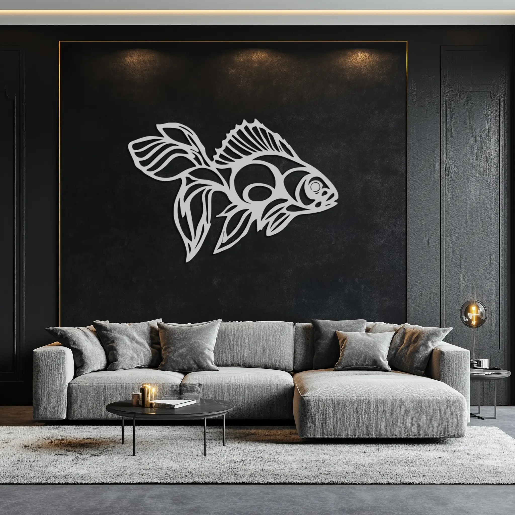 Abstract Fish Metal Wall Art - Modern Steel Wall Decor - KAF101 by Enova Art